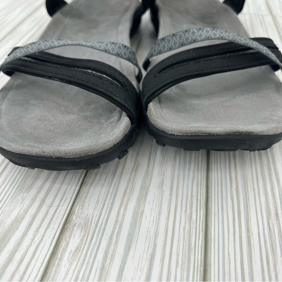 Merrell black gray ankle strap hook and loop outdoor active river sandals 9 - Picture 6 of 8